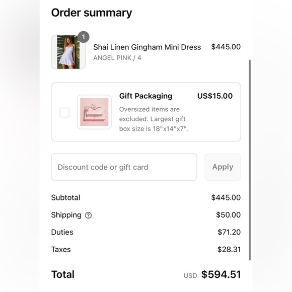 NEW LoveShackFancy Shai Linen Gingham Mini Dress Pink | US 2 UK 6 - Picture 15 of 15